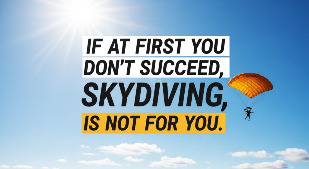 If at first you don’t succeed, skydiving is not for you.
